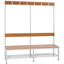 Bild für Sitzbankgarderobe einseitige Ausführung 400-1825 x 1200 x 400 mm RAL 7035 Lichtgrau/Buche 806100