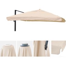 Bild für Ersatz-Bezug für Luxus-Ampelschirm HWC-A96 mit Flap, Sonnenschirmbezug, 3x4m (Ø5m)