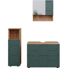 Bild für Badmöbel-Set Irma Grün/Goldkraft Eiche 3 Teile