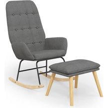 Bild für vidaXL Schaukelstuhl mit Fußhocker Hellgrau Stoff 3097704