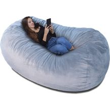 Bild für Charlie & Finn DER GRÖSSTE SITZSACK EUROPAS! Relaxen wie auf Einer Wolke Flauschige 1500 l Memory-Foam Füllung und Velour-Kuschelbezug in Silber Grau. Jetzt noch größer!