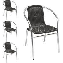 Bild für 4 Stück Stabiler Aluminuim / Polyrattan Bistrostuhl stapelbar