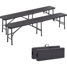 Bild für Arebos Bierzeltgarnitur 2x Bierbank Faltbank Klappbar I Tragegriff, 183 x 28 x 43 cm, Tragkraft max. 150 kg (je Bank)