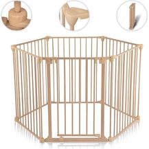 Bild für Baby Vivo Kaminschutzgitter 380 cm XXL / Absperrgitter 5+1 mit Tür in Creme (5 Elemente und eine Tür)