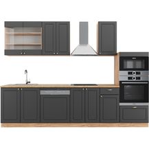 Bild für Küchenzeile Fame-Line Anthrazit Landhaus/Goldkraft Eiche 300 cm mit Hochschrank