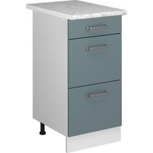 Bild für Küchenunterschrank R-Line Blau-Grau 40 cm mit Schubladen