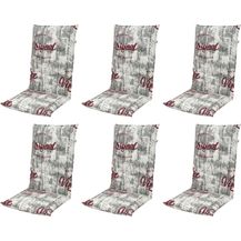 Bild für Doppler 6x 2901 Hochlehner Gartenstuhl Auflagen 120x50x7cm grau