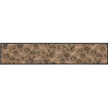 Bild für vidaXL Küchenteppich Waschbar Morgen Braun 60x300 cm Samt 4005589