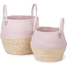 Bild für KidsDepot Kori Set Aufbewahrungskörbe Rosa / Natur Rosa