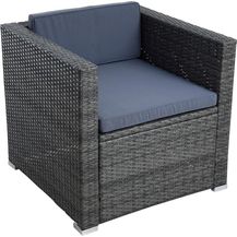 Bild für Polyrattan Loungesessel Gartensessel Rattan Sessel Gartenstuhl Anthrazit-Grau