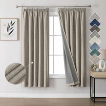 Bild für Joydeco 100% Verdunkelungsvorhänge Leinen Gardinen mit Kräuselband Thermovorhang Kälteschutz Blickdicht Schallschutz Ideal für Wohnzimmer