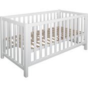 Bubema 'Nils' Babybett, umbaubar/ Sofa, Buche massiv, 60x120 cm, Weiß