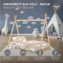 Bild für ML-DESIGN Kinderbett Hausbett Tipi Zeltbett inkl. Lattenrost Bodenbett Kinder Himmelbett