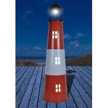 Bild für Großer Leuchtturm aus Metall mit Solarfunktion H:80 cm