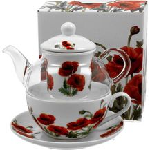 Bild für DUO FLORAL Tasse mit Teekanne CLASSIC POPPIES Glas