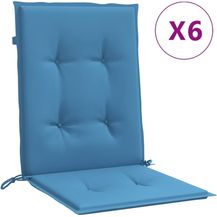 Bild für vidaXL Niedriglehner-Auflagen 6 Stk. Melange Blau 100x50x4 cm Stoff 4002459