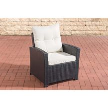 Bild für CLP Polyrattan Sessel Fisolo mit Sitzkissen,schwarz cremeweiß