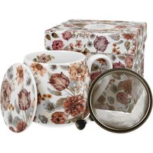 Bild für DUO FLORAL Fassbecher 430 ml PASTEL FLOWERS mit Teesieb