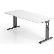 Bild für Schreibtisch OS19 C-Fuß 180x80cm Weiß Gestellfarbe: Weiß