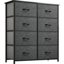 Bild für YITAHOME Kommode mit Schubladen, Schrank mit 8 Schubladen aus Stoff, Aufbewahrungskommode Industrial Stil für Schlafzimmer, Wohnzimmer, Kinderzimmer, Flur, Aufbewahrungsschrank (Schwarzgrau)