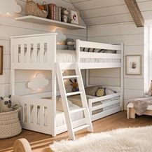 Bild für Kids Collective Etagenbett Kinderbett 90x200 cm mit Rausfallschutz & zwei Lattenroste in weiß