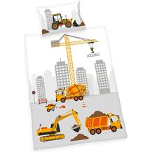 Bild für Herding Renforcé Baustelle Bettwäsche Bettbezug 100 x 135 cm Kopfkissenbezug 40 x 60 cm