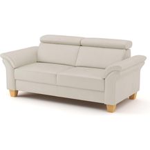 Bild für CAVADORE 3-Sitzer-Sofa Ammerland in Echtleder / Landhaus-Sofa mit Federkern + Kopfteilverstellung / 186 x 84 x 93 / Leder Weiß