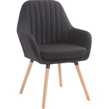 Bild für CLP Stuhl Florian Stoff mit Sitzpolster und Holzbeinen Gestell,schwarz natura