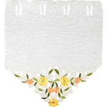 Bild für ARSVITA Fenstergardine mit Stickerei, Blumen oder Schmetterlingen bestickte 35x40cm Fensterbild, in vielen verschiedenen Designs verfügbar (Farbe: Grün