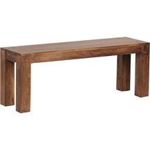 Bild für Sitzbank MUMBAI Sheesham Massivholz 120x45x35cm Landhausstil Esszimmer Küchenbank