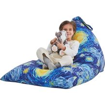 Bild für Nobildonna Sitzsack-Stuhlbezug für Kinder und Erwachsene, extra großer Sitzsack ohne Füllung, Plüschtierhalter und Organizer, Premium-Segeltuch, 250 l (Sternennacht)