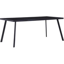 Bild für vidaXL Esstisch Schwarz 160 x 80 x 75 cm Hartglas 281874