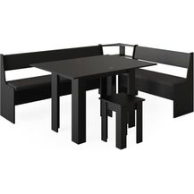 Bild für Eckbankgruppe Roman Schwarz 210 x 150 cm mit Tisch Vicco