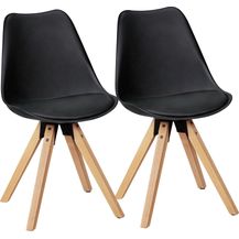 Bild für Wohnling 2er-Set Esszimmerstühle Skandinavische Stühle mit Holzbeinen schwarz