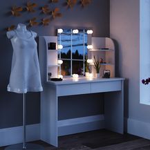 Bild für Schminktisch Charlotte Weiß 108 cm + LED und Hocker Vicco
