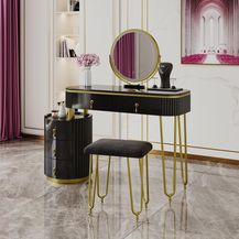 Bild für Schminktisch Charlène Schwarz 100 cm mit LED-Spiegel Vicco