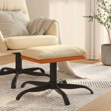 Bild für vidaXL Fußhocker Creme 60 x 60 x 39 cm Stoff und Kunstleder [341609]