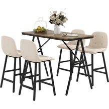 Bild für HOMCOM Bargruppe Küchentisch, Bistrotisch mit 4 Stühlen, Bartisch Set für Küche, (Bartisch-Set, 5-tlg, 5-teiliges Bartisch-Set)
