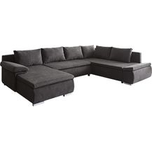 Bild für Couch Abilene Schwarz 325x230 cm Ottomane variabel Schlaffunktion Wohnlandschaft