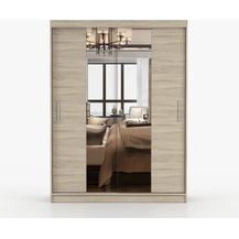 Bild für Fabryka Mebli Idźczak Schiebetürenschrank, eleganter Kleiderschrank Schrank Garderobe Spiegel Vista 01, Schlafzimmer- Wohnzimmerschrank Schiebetüren Modern Design (Sonoma/Sonoma)