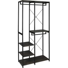 Bild für Garderoben- & Kleiderständer 4 Ablagen aus Holz & Metall schwarz-rostfarbe