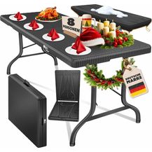 Bild für KESSER® Buffettisch Tisch klappbar Kunststoff 183x76 cm Rattan Optik Campingtisch Partytisch Klapptisch Gartentisch für Garten Terrasse und Balkon zusammenklappbar 6 Personen ink. Tragegriff Anthrazit