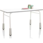 hjh OFFICE Kinderschreibtisch höhenverstellbar Kid GRO T Kinder- und Jugendschreibtisch Schülerschreibtisch 120x60 cm, Weiß/Grau 653753