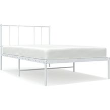 Bild für vidaXL Metallbett ohne Matratze mit Kopfteil Weiß 75x190 cm 352519