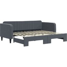 Bild für vidaXL Tagesbett Ausziehbar Dunkelgrau 90x200 cm Samt 3197064