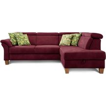 Bild für Cavadore Ecksofa Ammerland mit Ottomane rechts / Federkern-Sofa im Landhausstil mit verstellbaren Kopfstützen / 245 x 84 x 194 / Lederoptik rot