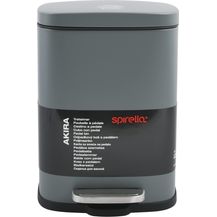 Bild für Spirella Kosmetikeimer 5 Liter Edelstahl mit Absenkautomatik und Inneneimer "Akira" Badezimmer Mülleimer Softclose Abfalleimer grau matt