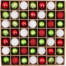 Bild für Valery Madelyn Weihnachtskugeln 49er Set Rot Grün Weiß Christbaumschmuck