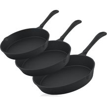 Bild für BBQ-Toro Grillpfanne Gusseisen Brat und Steak Pfannen Set