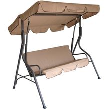 Bild für Hollywoodschaukel 3 Sitzer creme-grau 170x110x153cm